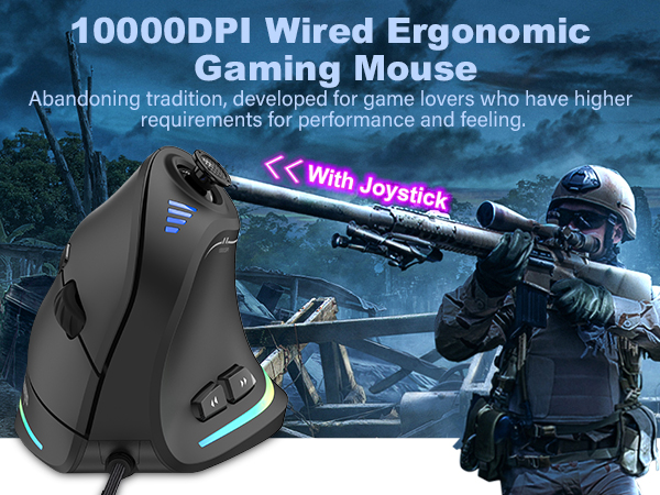 10000DPI Wired Ergonomic Gaming Mouse