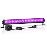 40W Black Light Bar, LED Blacklight with 6FT Cord &amp; Switch, Black Lights for Glow Party, Hallowee...