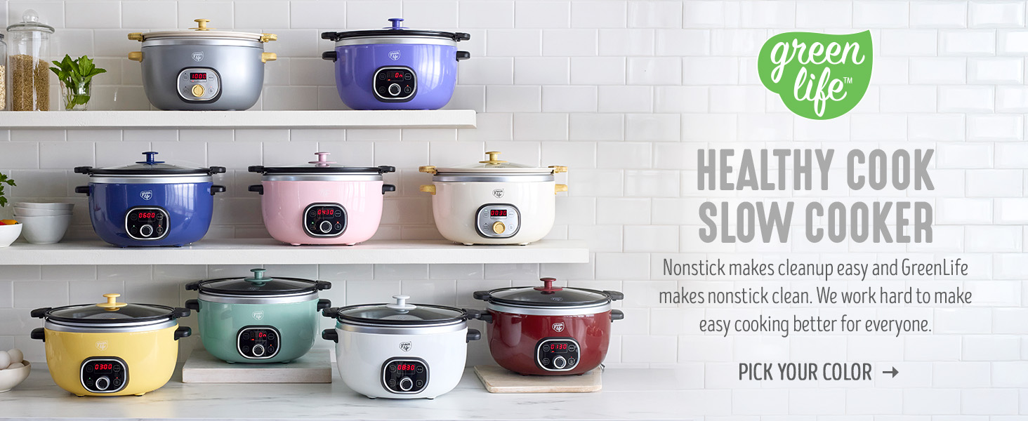 GreenLife, Ceramic Nonstick, PFAS-Free, Non-Toxic, Slow Cooker, Electrics