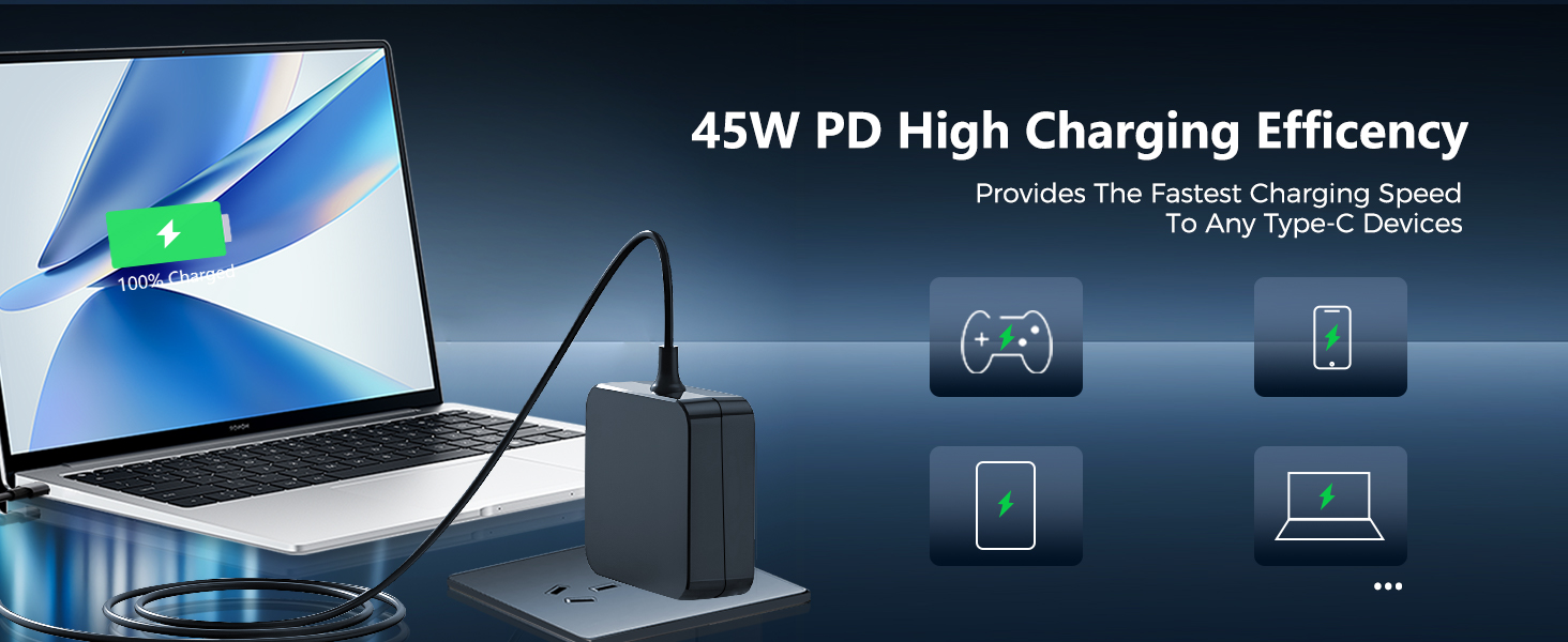 45W PD High Charging Efficency