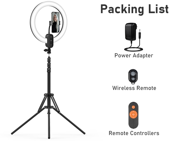 phone tripod stand with light