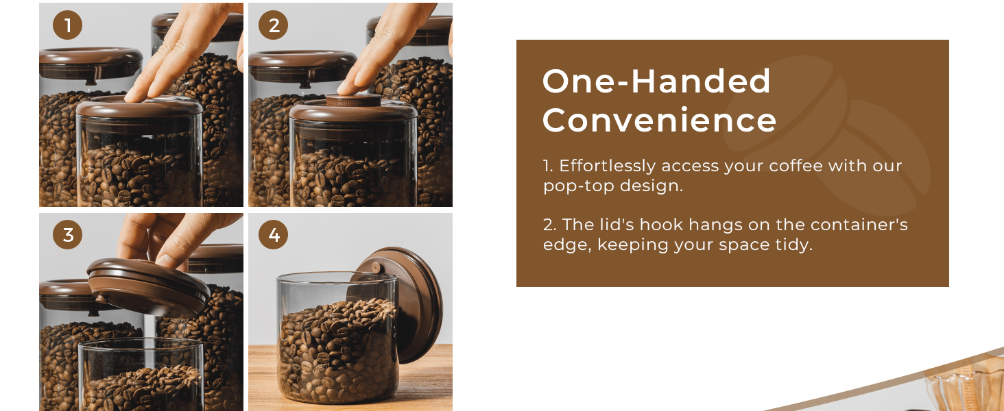 glass coffee grounds container