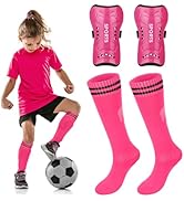 TAGVO Soccer Shin Guards and Socks for Toddler Kids Youth, Lightweight Soccer Shin Pads Protectiv...