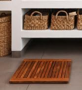 Nordic Style Premium Teak Shower and Bath Mat for Indoor and Outdoor Use - Non-Slip Wooden Platfo...