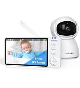 AnKeKe Baby Monitor with Camera and Audio, No WiFi Baby Monitor with 5" IPS LCD Screen, 100-Hour ...