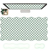 Scalloped Desk Mat with Gel Wrist Rest for Keyboard and Mouse Extended Cute Green Mouse Pad XXL P...