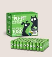 Pet N Pet 1080 Counts Green Poop Bags for Dogs, 41% Plant Based &amp; 59% PE Extra Thick Dog Poop Bag...