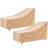 WJ-X3 Outdoor Waterproof Patio Chaise Lounge Covers, UV Resistant Fabric, Outdoor Lounge Chair Co...