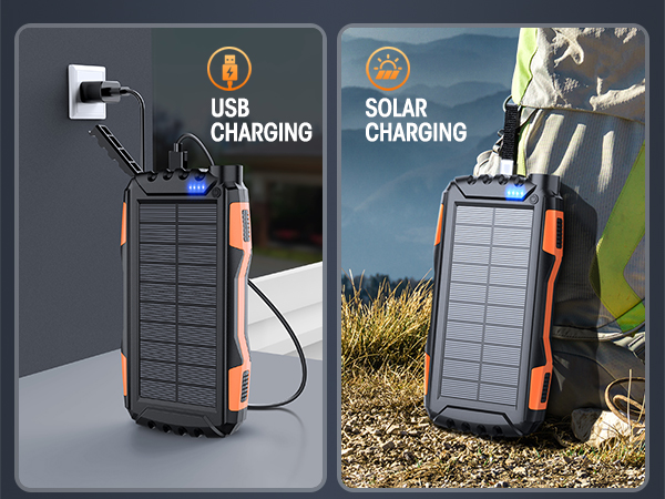 Solar power bank portable charger, Solar charger