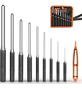 9 Pieces Roll Pin Punch Set, HORUSDY Removing Repair Tool with Holder for Automotive, Watch Repai...