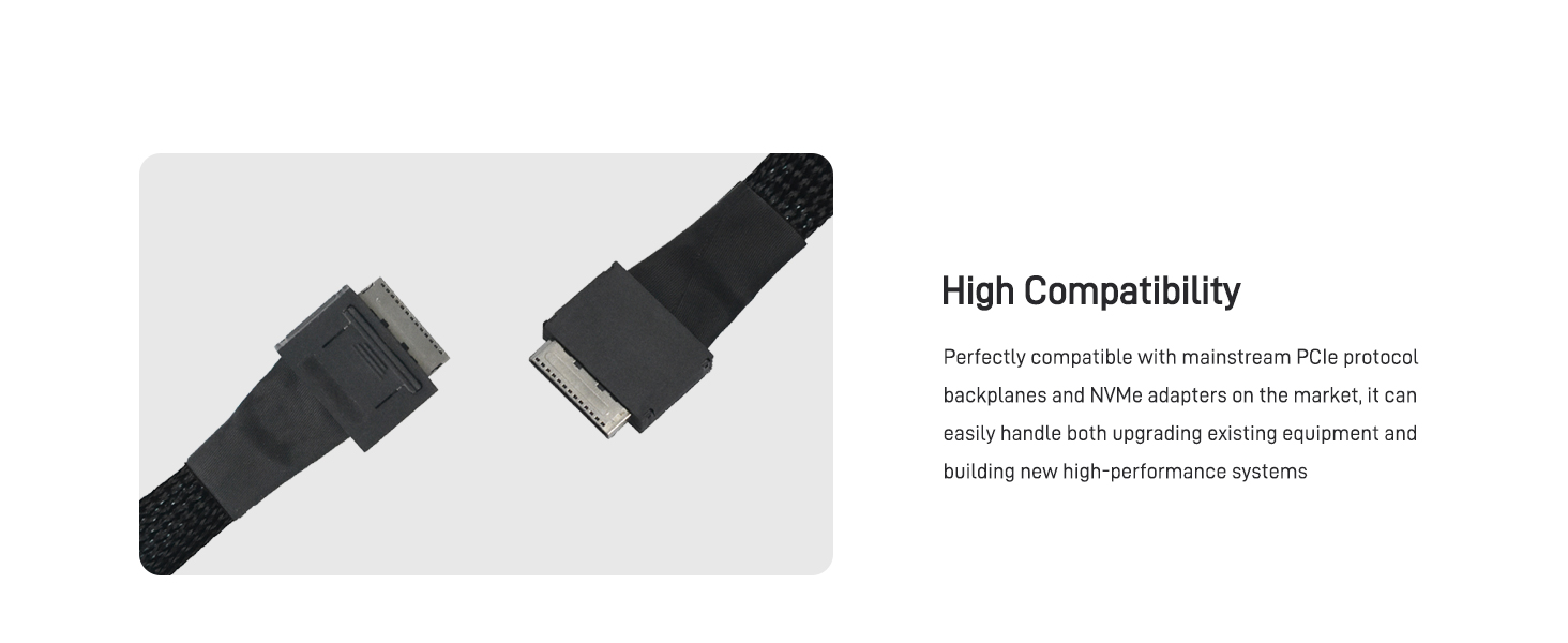 LetLinkSo Gen4 PCIe 4.0 Oculink SFF-8611 8i Connector Adapter Male Extension Cable