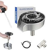 Kitchen Sink Glass Rinser 360 Degree Rotating Spout Cup Cleaner with Pull Out Spray Head for Home...