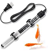 AQQA Submersible Aquarium Heater, 100W/200W/300W Quartz Glass Fish Tank Heater with Over-Temperat...