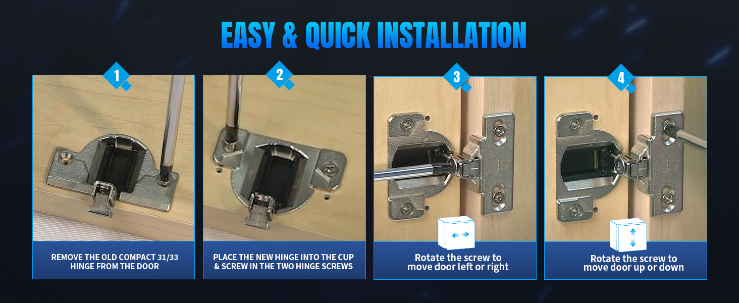 30.310-11.02 Blum Cabinet Hinges 110 Degrees Screw On Self Closing Compact 31 &amp;amp; 33 Hinge