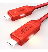 USB-C to USB-C Cable 240W Fast Charging, Thunderbolt 3/USB4/PD/8K Monitor Compatible, 4.9ft Braid...