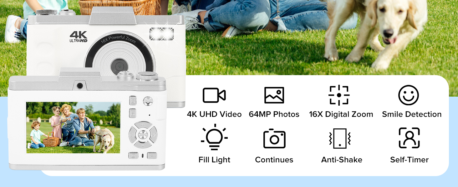 Digital Camera,Autofocus 4K Vlogging Camera