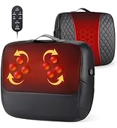 KNQZE 3-in-1 Shiatsu Back Massager with Heat &amp; Lumbar Support, 4D Kneading for Pain Relief Deep T...