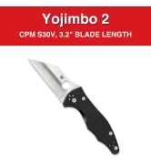 Spyderco Yojimbo 2 Specialty Tactical Knife with 3.2" CPM S30V Steel Black Wharncliffe Blade and ...