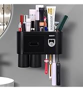 Wekity Multifunctional Wall-Mounted Toothbrush Holder, Automatic Toothpaste Dispenser Space Savin...