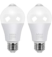 Motion Sensor Light Bulbs, Aukora 12W (100-Watt Equivalent) E26 Motion Activated Dusk to Dawn Sec...