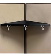 FEYRUN Metal Cubicle Corner Shelf with 3 Hooks for Office Fabric Walls, Hanging Organizer Shelves...