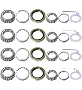 shliyitx 4 Set Traile Axle Bearings Kit L68149 L44649 with D-Style Spindle Tang Washers, Boat Tra...