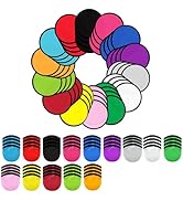 YEAHACLUB 56 PCS Foldable Flying Disc Fans with Bags, 9.8'' DIY Handheld Fabric Folding Fan, Blac...