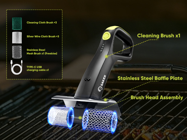 Saker Electric Grill Brush