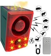 ChunHee Solar Outdoor Motion Sensor Alarm with Dog Barking Gunshot Sound, Support Recording and A...