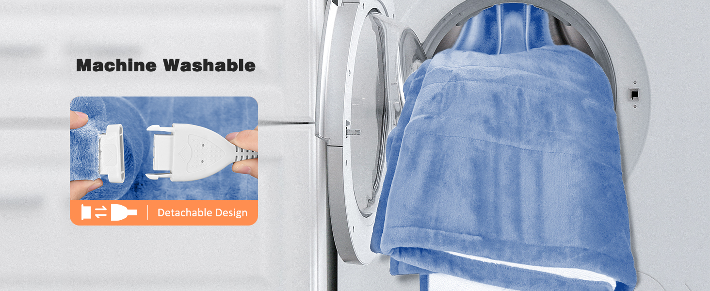 Detach the controller from the blanket before machine wash.