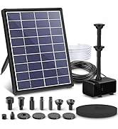 Biling 6.5W Solar Fountain for Bird Bath, Solar Water Pump with Multiple Nozzles, Solar Water Fea...