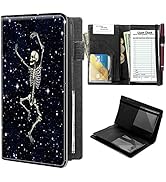 High Volume Server Books, Dance Skull Server Book w/ 2 Expandable Pockets 9 x 5 Cute Waitress Boo...