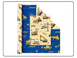 WERNNSAI Construction Wrapping Paper Roll