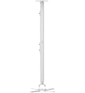 suptek White Projector Ceiling Mount Bracket Fits Flat or Sloped Ceiling Height Adjustable with E...
