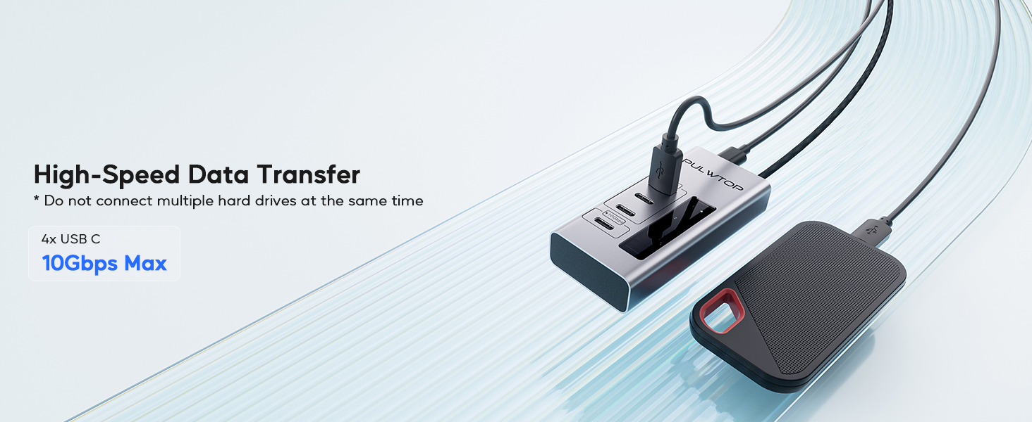 Powered USB C Hub,4 in 1 USB C Hub