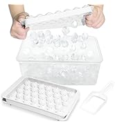 WIBIMEN Ice Cube Tray with Lid and Bin - Round Ice Trays for Freezer with Lid - Ice Cube Trays fo...