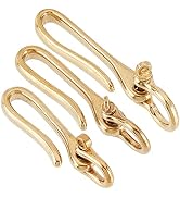 PH PandaHall 3 Sizes U Hook Key Chain Golden Fish Hook Keychain Golden Wallet Clip Holder with Ri...