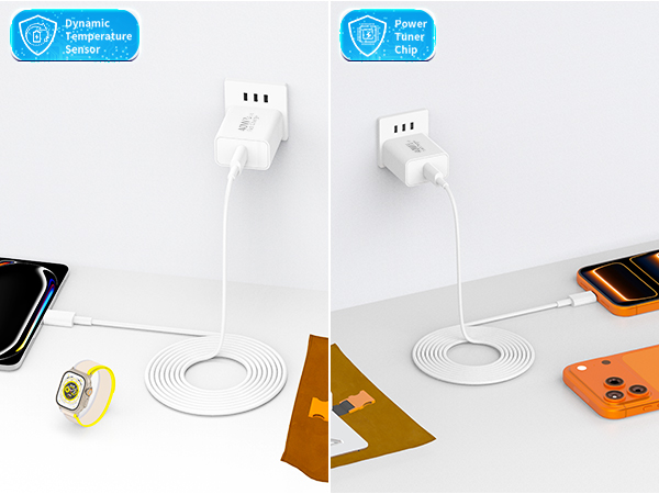 MFi Certified 2Pack 40W Dynamic Power Adapter USB C Charger Block Type C Wall Charger for iPhone 17