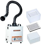POWERTEC Solder Fume Extractor, 3-Stage Filtration System, 120W Suction 138CFM (235m³/h) Low Nois...