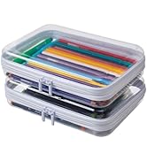 MACOPRO 2PCS Clear Hard Shell Zipper Case,Portable Cosmetic Bag with Zipper, Diaper Bag Organizin...