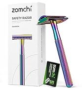 ZOMCHI Double Edge Safety Razor with 5 Safety Razor Blades, Women &amp; Men’s Safety Shaving Razor, R...
