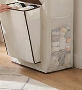 SOLEDI 120L Tall Laundry Hamper with Lid &amp; Delicates Compartment, Clothes Hamper with Removable L...