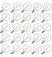 Brightown G40 Replacement LED Light Bulbs, 25 Pack Clear Globe Bulb fits E12 C7 Candelabra Screw ...
