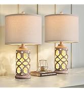 OYEARS 20.25’’ Table Lamp Set of 2, Country Retro Lamp, Vintage Nightlight Lamp for Living Room B...