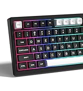 Womier Keycaps - PBT Keycaps, Black and White Custom Keyboard Caps 60 65 75 100 Percent, Double S...