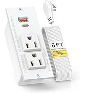 Recessed Power Strip with PD 20W USB C Ports, Desk Power Grommet Recessed Outlets with 2-Outlet &...