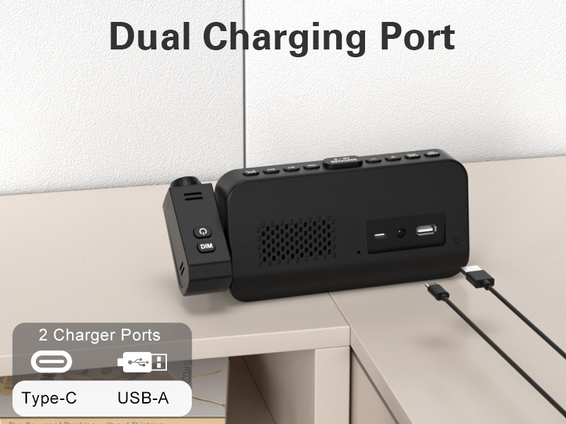 alarm clock with usb ports