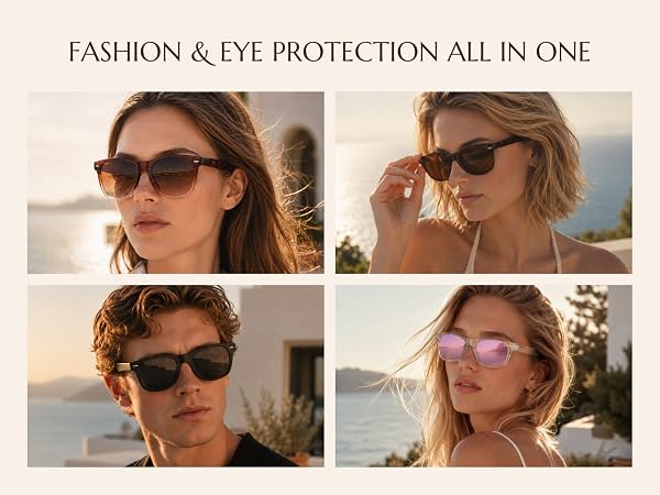 Sunglasses-Womens Polarized Sunglasses for Women-with UV Protection | Trendy Retro Sun Glasses