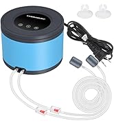 Persuper Aquarium Air Pump Dual Outlets, Ultra Quiet Fish Tank Air Pump 20-600 Gallons, 5W 110V S...