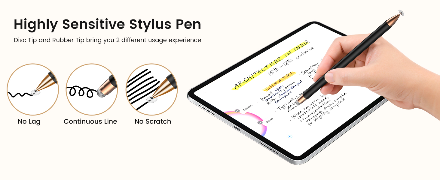 Stylus pen with highly sensitive tips